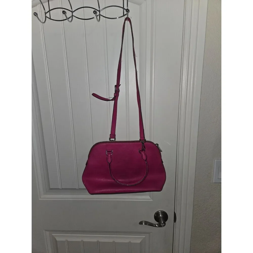 Michael Kors Pink Saffiano Leather Satchel Shoulder Bag Crossbody Purse